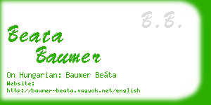 beata baumer business card