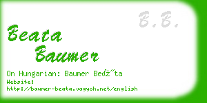 beata baumer business card